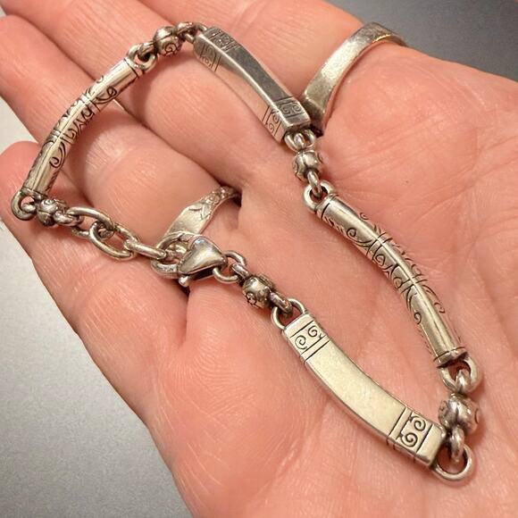 BRIGHTON Marrakesh Scrolled Bar Links Bracelet 8" - Picture 2 of 5